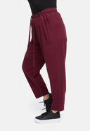 Calças com cinto de atar em mistura de cânhamo e algodão 'Elure'