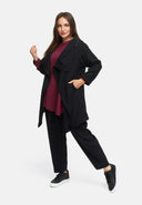 Kurtka A-linia, asymetryczna, z wzorem strukturalnym 'Noira'