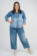 'Sky' Blus – Förstklassig Denim, Lapp & Stretch