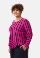 'Sienna' Camisola - Look às riscas, linha A assimétrica