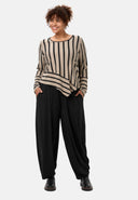 'Sienna' Camisola - Look às riscas, linha A assimétrica