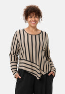 'Sienna' Camisola - Look às riscas, linha A assimétrica