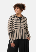 'Sienna' Casaco - Stretch de viscose, mistura de riscas