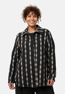 'Karena' blouse jacket - cotton stretch, striped look