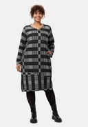 'Karina' Vestido - Decote em V & padrão xadrez moderno
