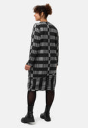 'Karina' Vestido - Decote em V & padrão xadrez moderno