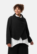 'Collina' Jacke – Elegante Kurzjacke mit Wickeloptik & Struktur