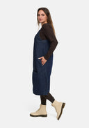 Pinafore Dress in Denim Blue with Fine Texture 'Bella'