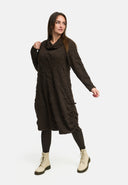 'Brunel' Abito – Cowl-Neck, arricciatura laterale & lunghezza midi