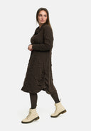 'Brunel' Abito – Cowl-Neck, arricciatura laterale & lunghezza midi