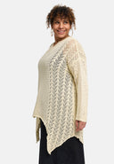 'Cotture' Striktrøje Lang – A-linje i luftig ajourstruktur