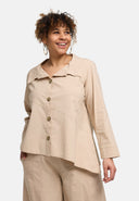 Blusa 'Serena' – limpa, moderna-assimétrica e com elasticidade